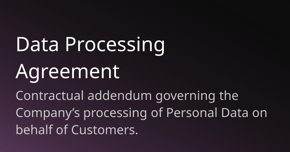 Data Processing Agreement