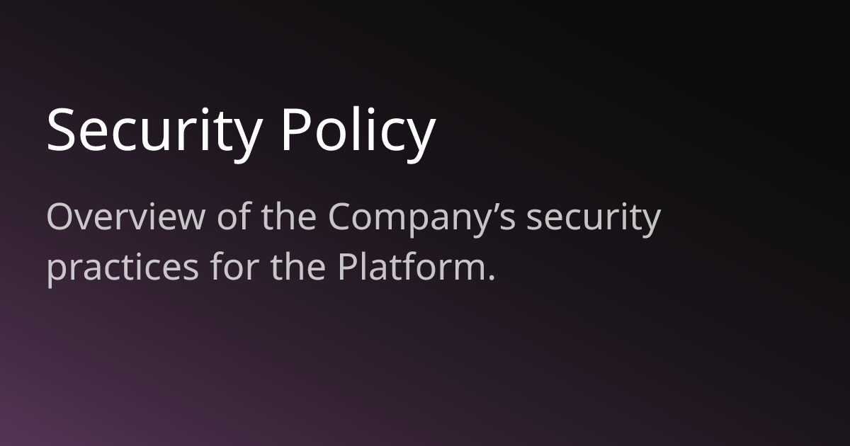 Security Policy
